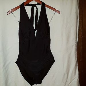 DKNY one-piece, halter style swimsuit, size L